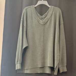 Cozy, Oversized Green Knit Sweater